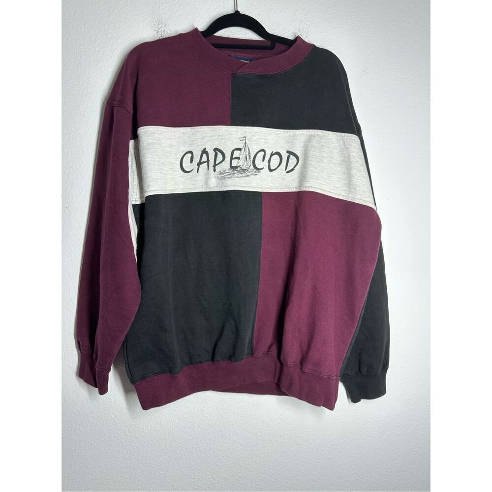 Vintage Rare Hilton Active Apparel Cape Cod Color Block Sweatshirt Size XL*Notes